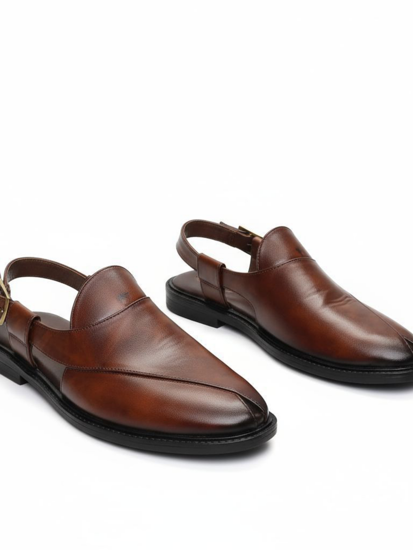 (Copy) (Copy) Handcrafted Royal Black Textured Norozi Peshawari with Elastic Kaptaan Buckle & Elevated Ethnic High Heels